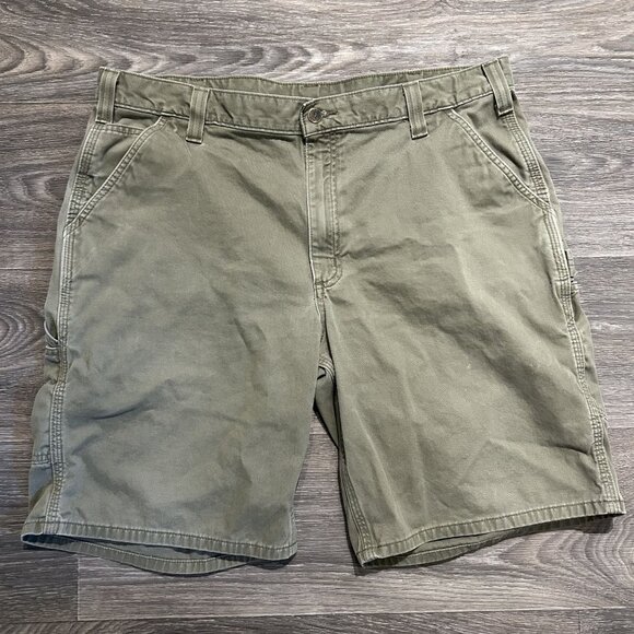 Carhartt Other - Carhartt Mens 40 Washed Twill Work Cargo Shorts Relaxed Fit Green Workwear